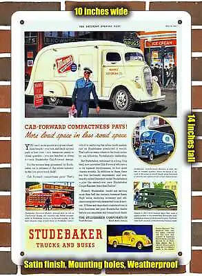 Metal Sign - 1937 Studebaker Cab Forward Freezer Truck- 10x14 Inches • $24.61