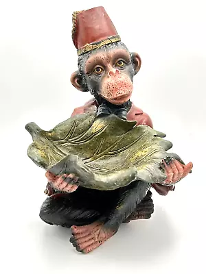 Monkey Butler Leaf Bowl Resin 8 Inches Tall • $24.90