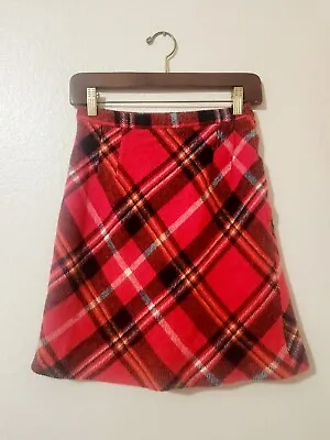 Vtg 50’s Mode O’ Day Tartan Plaid Fleece Skirt Union Label Size XS/Small • $29.99