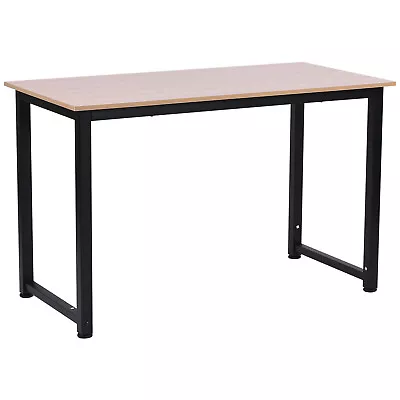 HOMCOM Computer Desk Dining Table Writing Table With Metal Frame Black • £55.99