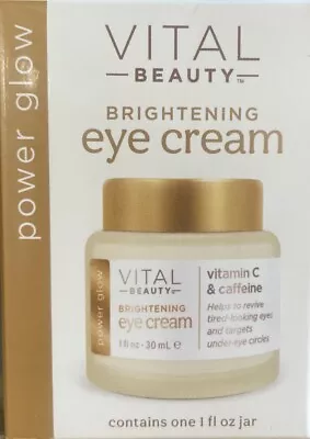 Vital Beauty Brightening Eye Cream Anti-Aging Power Glow Vitamin C Caffeine 1 Oz • $9.76