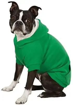 Zack & Zoey Fleece-Lined Hoodie For Dogs 16  Medium Green • $24.98