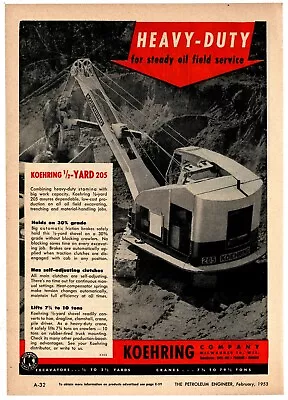 $16.88 • Buy 1953 Koehring Excavators Ad: 1/2 Yard Model 205 Pictured - Milwaukee, Wisconsin