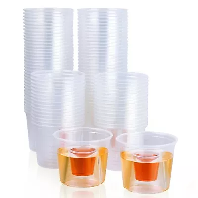 100 X Jagermeister Jager Bomb Plastic Cups Shot Glasses Wedding Reception Party • £10.99