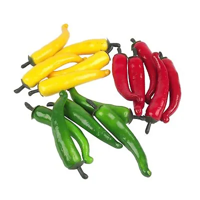 £2.99 • Buy 10x Large Artificial Chillies - Artificial Fruit Vegetables Peppers Jalapeno