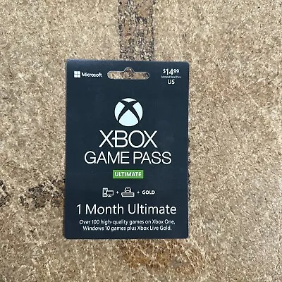Xbox Ultimate Game Pass 1 Month Code With Live & Gold   Shipping Card. • $19.99