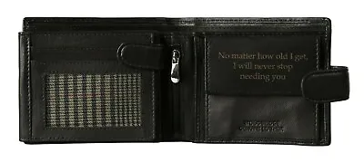 Personalised Engraved Genuine Leather Wallet RFID Birthday Anniversary Mens Gift • £27.99