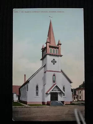 Eugene Oregon St Mary's Catholic Church Unposted Mitchell Antique Postcard • $7.49