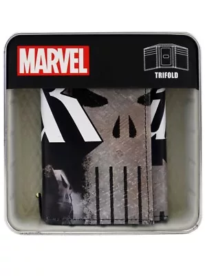 The Punisher Trifold Wallet In Collectors Tin Marvel Comics Novelty Black New • $24.95