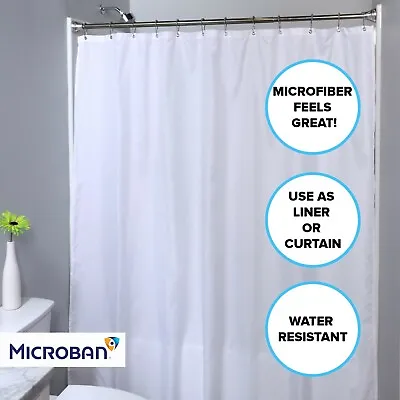 Soft White Microfiber Fabric Shower Curtain Liner With Microban (70  X 72 ) • $13.49