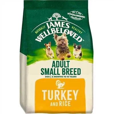 James Wellbeloved Adult Small Breed Turkey And Rice Dry Dog Food 1.5kg • £13.50