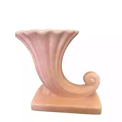 Vintage Nelson McCoy 1940’s Pink Cornucopia Ceramic Flower Vase Planter EUC • $49