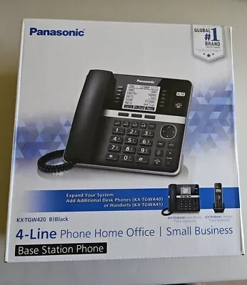 Panasonic Office Phone System Corded Base Station 4-Lines Expandable KX-TGW420B • $69