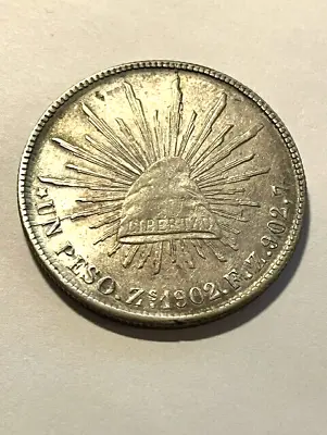 1902-Zs FZ Mexico Silver 1 Peso XF+ #10694 • $100