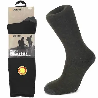 Snugpak Military Army Boot Socks Cold Weather Black Green Wool Hiking Walking • £12.95