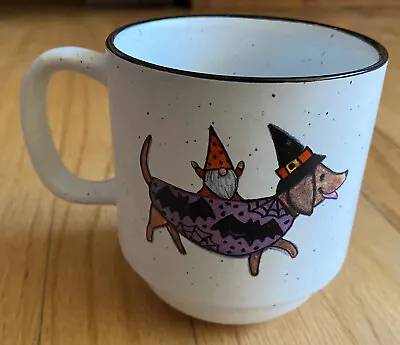 Cobwebs & Cauldrons Halloween Dachshund Weiner Dog Batman Troll Tea Coffee Mug • $11.99