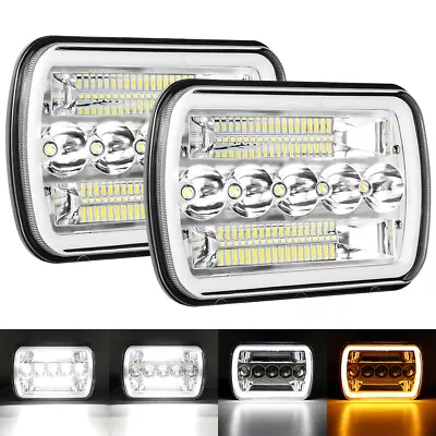 Pair 5x7'' 7x6'' LED Headlights DRL For INTERNATIONAL 4700 4900 8100 9900 9200 • $36.99