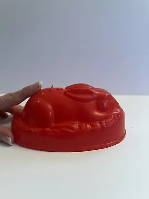 Vintage Red Plastic Bunny Rabbit Jelly Blancmange Mould Mold Retro Easter 70s • $24.99