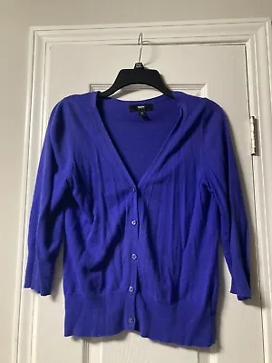 Women’s Mossimo Solid Purple 3/4 Sleeve V-Neck Cardigan Sweater Size M • $8.99