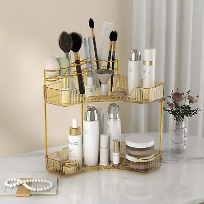 Makeup Organizer Corner  Shelf Cosmetics Skincare  Brush Holde  Bathroom  Large • $14.77