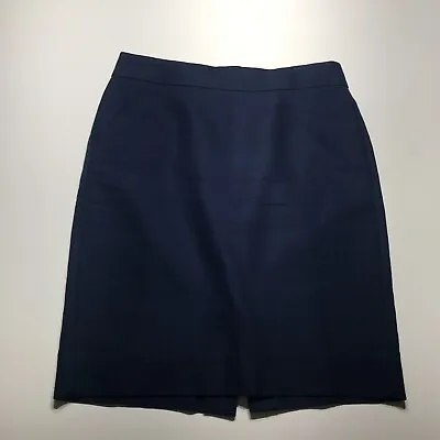 J. Crew Skirt Womens Size 6  The Pencil  Navy Blue Cotton Career W/ Front Pocket • $19.99