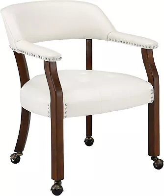 LEEMTORIG Dining Chairs With Casters And Arms Rolling Dining Chairs With Wheels • $169.59