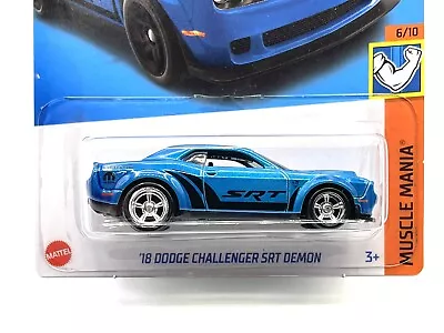 2023 Hot Wheels ‘18 Dodge Challenger SRT Demon (blue) W/Real Riders SUPER CUSTOM • $19.99
