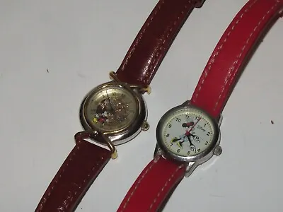 2 Vintage Disney Watch Watches Ladies Minnie Mouse Mickey (676V) • $17.99