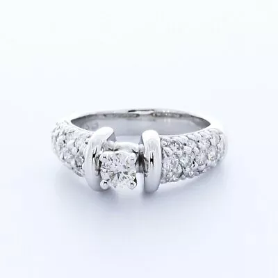 1.3CT Natural Diamond F/SI1 Round Cut 14K Gold Four-Prong Vintage Sidestone Ring • $2342.60