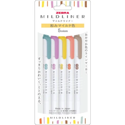 $10.95 • Buy Zebra Mildliner Deep And Warm Colour Set (5/pk) WKT7-5RC-N (New Package)