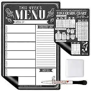 Vintage Magnetic Weekly Meal Planner Dry Erase Board For Chalkboard • $17.45