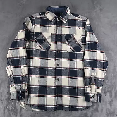 Jachs Men's Button Up LS Long Sleeves Flannel Plaid Shirt Blue M Medium • $11.20