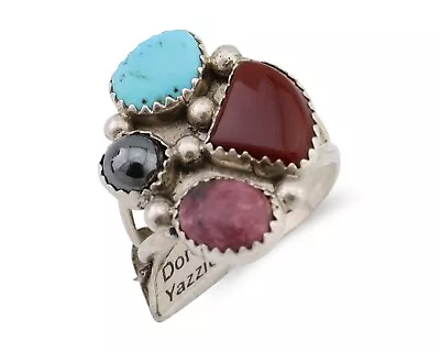 Navajo Ring 925 Silver Natural Gemstone Artist Dorothy Yazzie Size 9.0 C.80's • $189