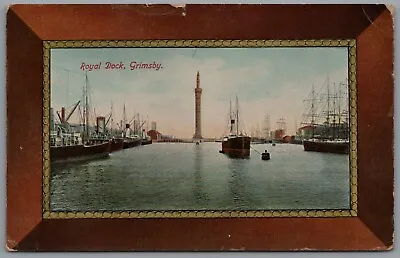 £5 • Buy Grimsby Royal Dock Lincolnshire Posted 19th June 1907 Edwardian Postcard