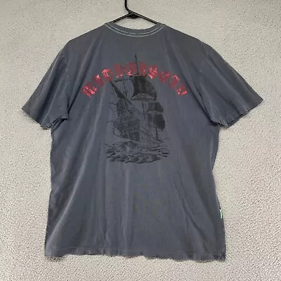 Quiksilver Shirt Mens Large Pirate Ship Madagascar Graphic Tee Limited Gray • $16.07