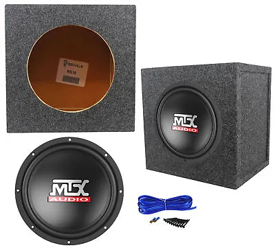 MTX Terminator TN10-04 10” 300 Watt Car Audio Subwoofer+Sealed Sub Box Enclosure • $109.90