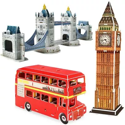  3D Puzzles EPS Foam Board Educational Creative No Glue -  Tour Of London Bus • $32.99