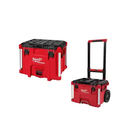 Milwaukee PACKOUT Portable Heavy Duty Lockable Rolling Tool Box And XL Tool Box  • $342.18
