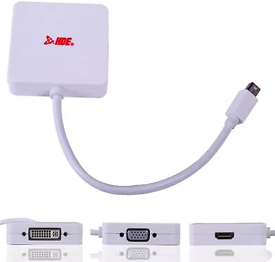 HDE 3-IN-1 Mini DisplayPort HDMI DVI VGA Adapter A13 • $9.90