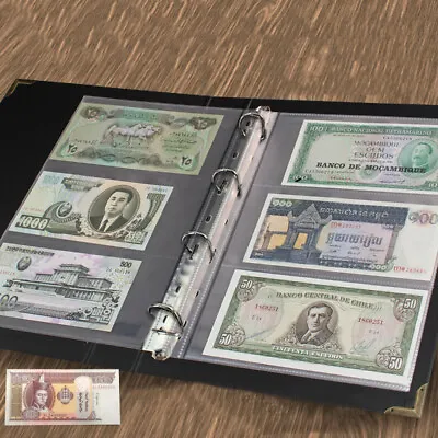 50 Sheets Currency Page Money Banknote Album Book Loose-leaf Collection Storage • $24.99