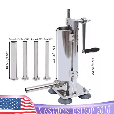 Vertical Hand-crank Sausage Maker Stuffer Filler Meat Machine Detachable • $55