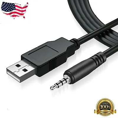 3.5mm Male AUX Audio Jack To USB 2.0 Male Charge Cable Adapter Cord Black 3 FT • $3.99