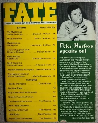 FATE Digest March 1974 UFOs Ghosts Psychics Peter Hurkos Etc. • $14.99