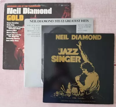 Lot Of 3 NEIL DIAMOND Original Vinyl LP Records 1970's & 80's Rock • $22