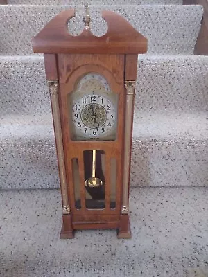 1965 United Electric Pendulum Wooden Miniature Grandfather Clock Vintage Working • $45