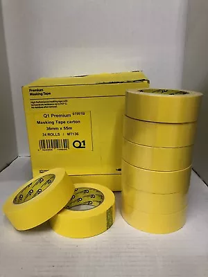 Premium Yellow Automotive Masking Tape Rolls 1-1/2  In. 1 Case 24 Rolls • $129.99