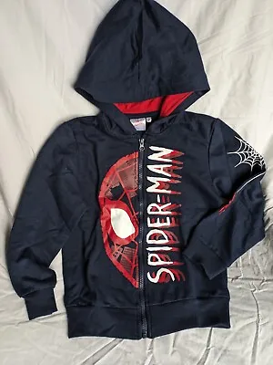 NEW! Marvel Spiderman Zip Up Hoodie Navy Boys Gift • £15.95