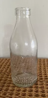 Vintage Dairy One Pint Embossed Clear Glass Milk Bottle Milk Bottles Recovery • $15