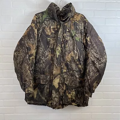 Cabela's Premier Northern Goose Down Hunting Coat Jacket M Mossy Oak Break Up • $60