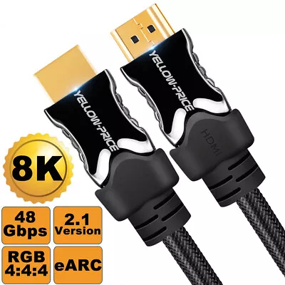 8K 60Hz Premium 0.5m 1m 2m 3m HDMI V2.1 Cable Lead 48GBPS HDR 4K 120Hz PS5 XBOX • $10.44